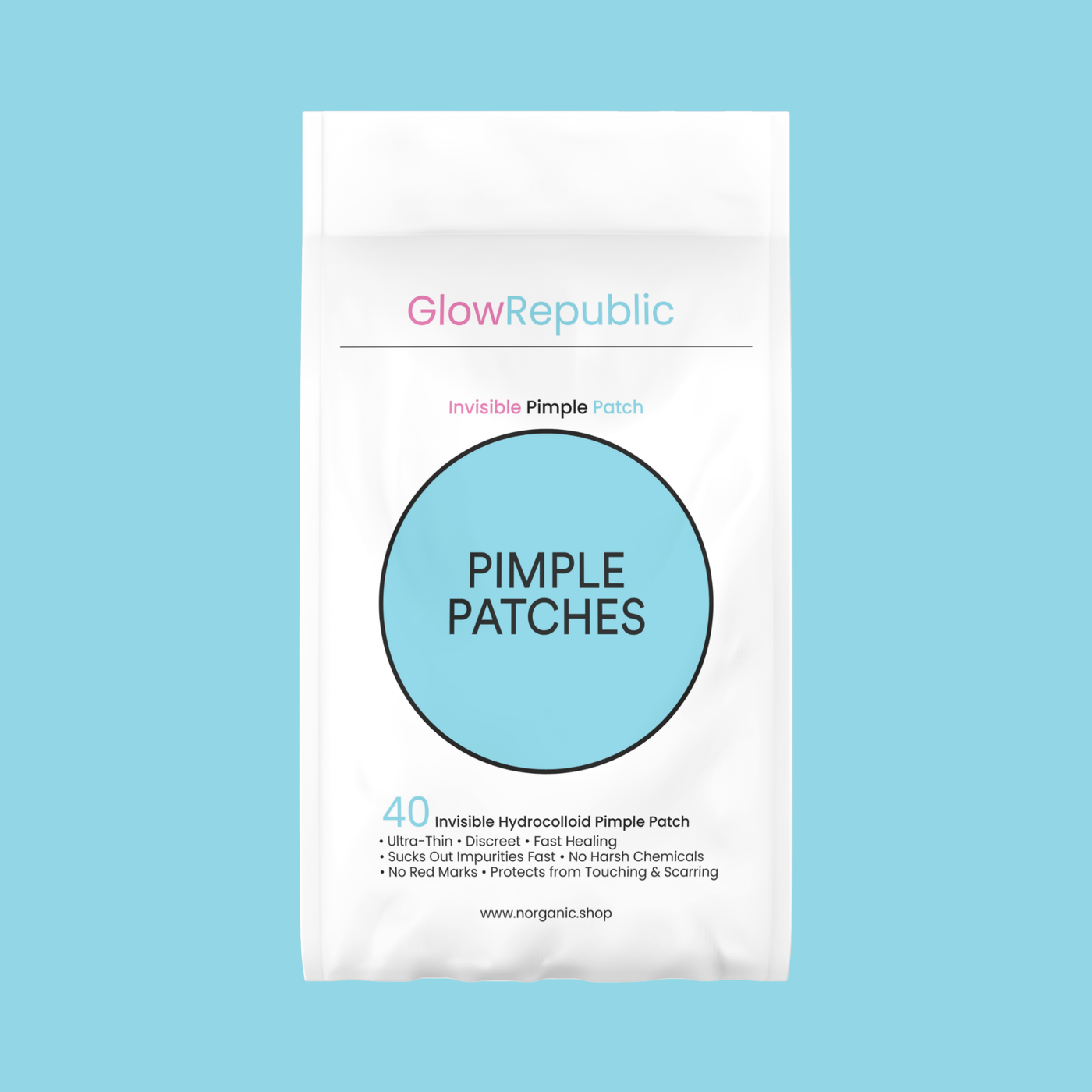 GlowRepublic Pimple Patches – Invisible & Star-Shaped Hydrocolloid Acne Stickers